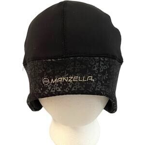 Manzella Get Intense Ponytail Beanie Black Womens One Size Running Hat Skull Cap